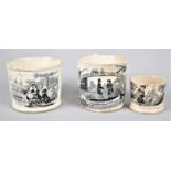 A Collection of Three Early Transfer Printed Liverpool Cream Ware Tankards, "If you Would Know the