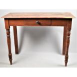 An Edwardian Single Drawer Narrow Side Table, Water Damage Top, Some Worm, 99cm wide