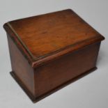 A Late 19th/Early 20th Century Mahogany Three Section Stationery Box Having Hinged Sloping Lid, 17cm