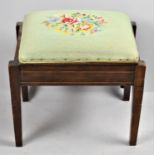 An Edwardian Lift Top Stool, with Tapestry Upholstery, 49cm wide