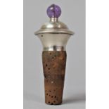 A Silver Mounted and Jewelled Wine Saver Cork by H&H, Netherlands