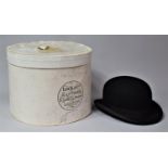 A Vintage Bowler Hat by Lock & Co., London, with Oval Locke & Co. Cardboard Box, Inner