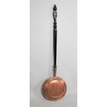 A Copper Bed Warming Pan with Turned Ebonised Handle