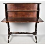 A Mid 20th Century Mahogany Buffet and Serving Table on Turned Supports with Raised Shelved Back,