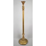 A Mid 20th Century Gilt Torchere of Ribbed Column Form on Circular Base, 140cm high