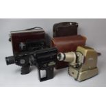 A Collection of Two Bolex and One Minolta 8mm Cine Cameras Together with an Aldis Slide Projector,