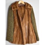 A Vintage Ladies Fur and Wool Coat with Stole