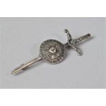 A Silver Sword and Shield Brooch by RH & Co., 1954