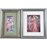 Two Pre-Raphaelite Prints, "Tristan and Isolde" After Waterhosue, 16x21cm and "In the Golden