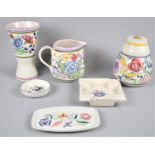 A Collection of Six Pieces of Floral Decorated Poole China