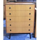 A Mid 20th Century Five Drawer Bedroom Chest with Galleried Back, 76.5cm wide