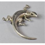 A Silver Salamander Brooch with Niello Decoction