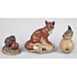 A Poole Seated Fox, Mouse and Wren