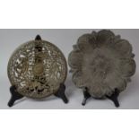 A Vintage Coalbrookdale Pieced Metal Plate, 20.5cm wide Together with a Coalbrookdale Leaf Bowl,