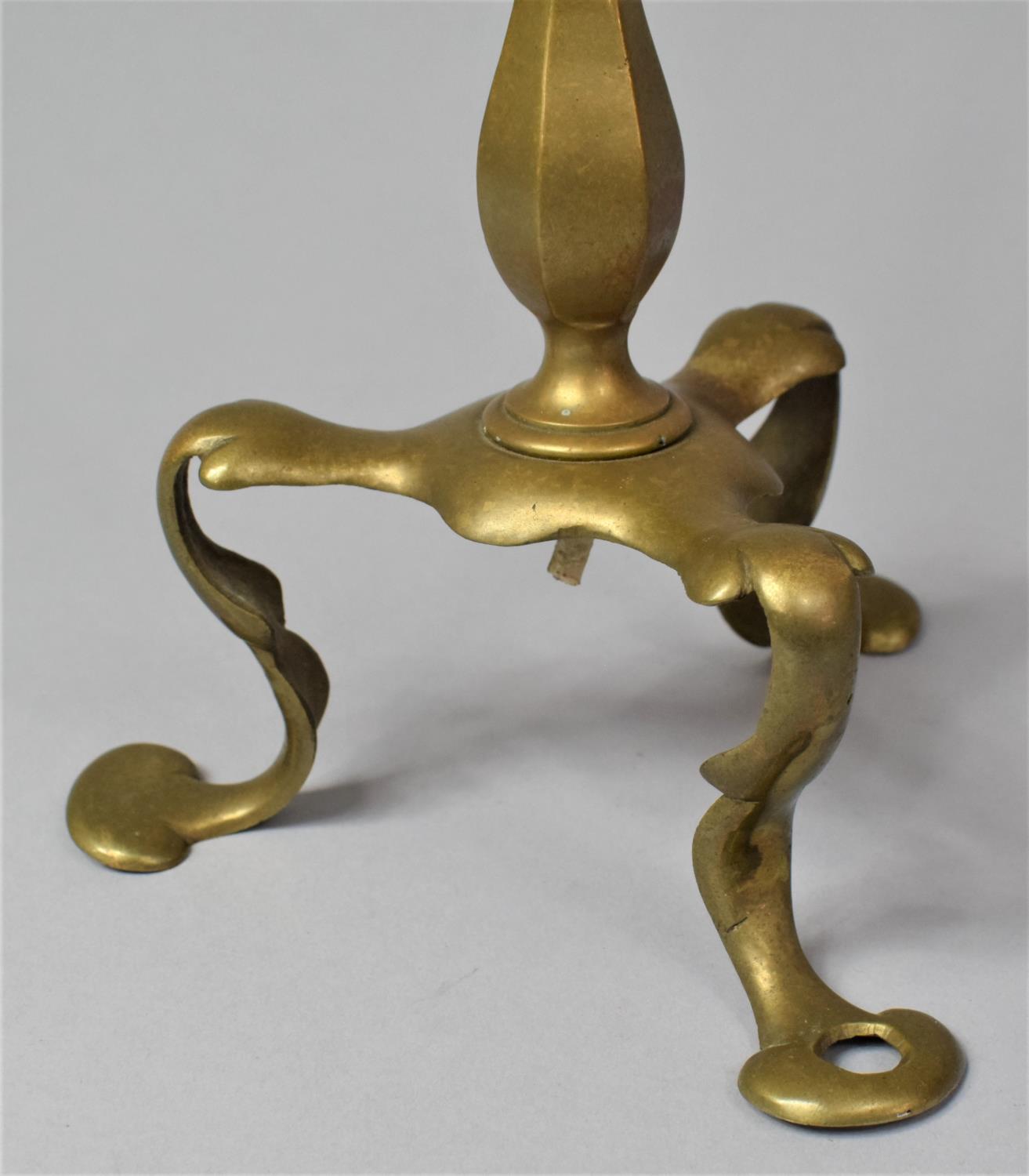 An Early 20th Century Brass Pullman Carriage Table Lamp, with Three Scrolled Feet, 32cm high - Image 2 of 4