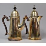 A Pair of Silver Plated Items to Comprise Coffee Pot and Hot Water Jug, both with Hinged Lids,