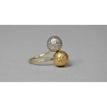 A 9ct Gold Modern Dress Ring with Spherical Terminals, 1.8g