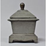 A 19th Century Lead Tobacco Box of Sarcophagus Form, 11cm Wide