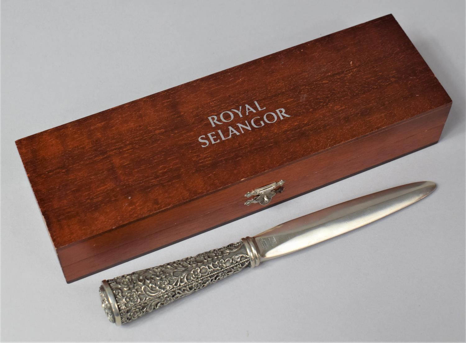 A Modern Royal Selangor Mahogany Cased Letter Opener