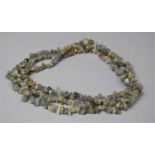 A Three Strand Silver Mounted Labradorite Stone Necklace, with Original Sale Tag