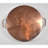 A Victorian Copper Saucepan Lid with Two Handles, 35.5cm Diameter