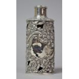 A Pierced Silver Flask Cover, 10cm high