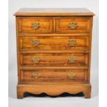 A Modern Crossbanded Yew Wood Miniature Chest of Two Short and Three Long Drawers, 63cm x 40cm x