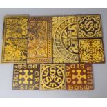 A Collection of Antique Terracotta Glazed Tiles by Carter & Co. Worcester, Each 15cm Square