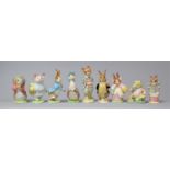 A Collection of Nine Various Beswick Beatrix Potter Figure, All with Condition Issues