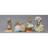 A Collection of Three Beswick Beatrix Potter Figures with Gold Back Stamps and Royal Albert Lady