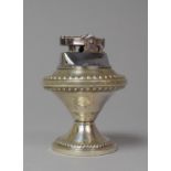 A Sterling Silver Table Lighter with Weighted Base, 8.5cm High (We cannot post this lot)