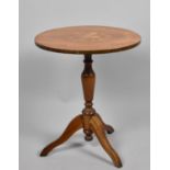 A Modern Inlaid Italian Tripod Wine Table, 45cm Diameter