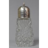 A Silver Topped Glass Sugar Shaker, Birmingham 1932, 14.5cm high