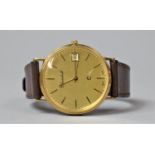 A 9ct Gold Presentation Wrist Watch with Engraved Back Plate, by Churchill