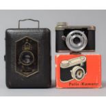 A Vintage Zeiss Ikon Pocket Camera with Novar Anastigmat Lens Together with a Mid 20th Century