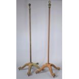 A Pair of Victorian Cast Iron Lawn Sprinklers with Four Scrolled Claw Feet, Each 110cm high