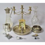 A Collection of Various Silver Plated Items to comprise Circular Galleried Tray, Tankard, Three