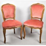 A Pair of Modern Upholstered Side Chairs with Cabriole Front Supports