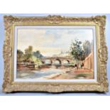A Gilt Framed Oil on Board Depicting Le Pont Neuf, Paris, Signed by Taylor, 44x29cm