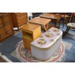 A Loom Style Ottoman, Mid 20th Century Bedside Cabinet and a Folding Table