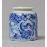 A Small Blue and White Japanese Ink Pot, 5cm High