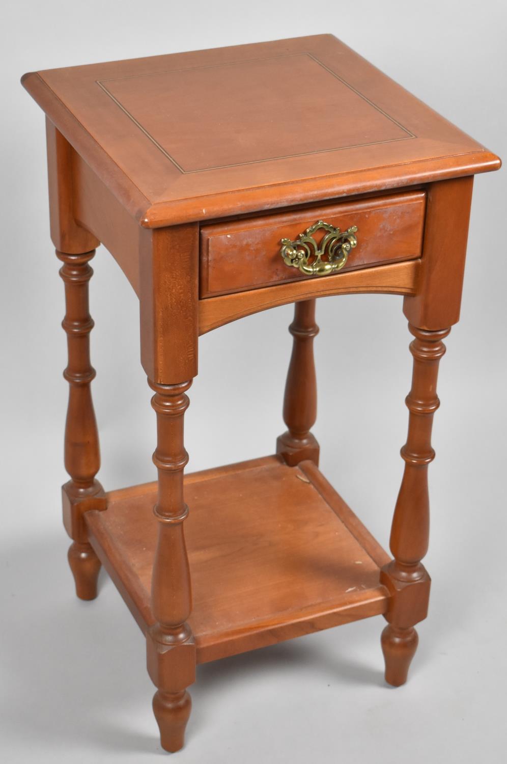 A Modern Square Topped Inlaid Occasional Table in Single Drawer, 36cm - Image 2 of 2