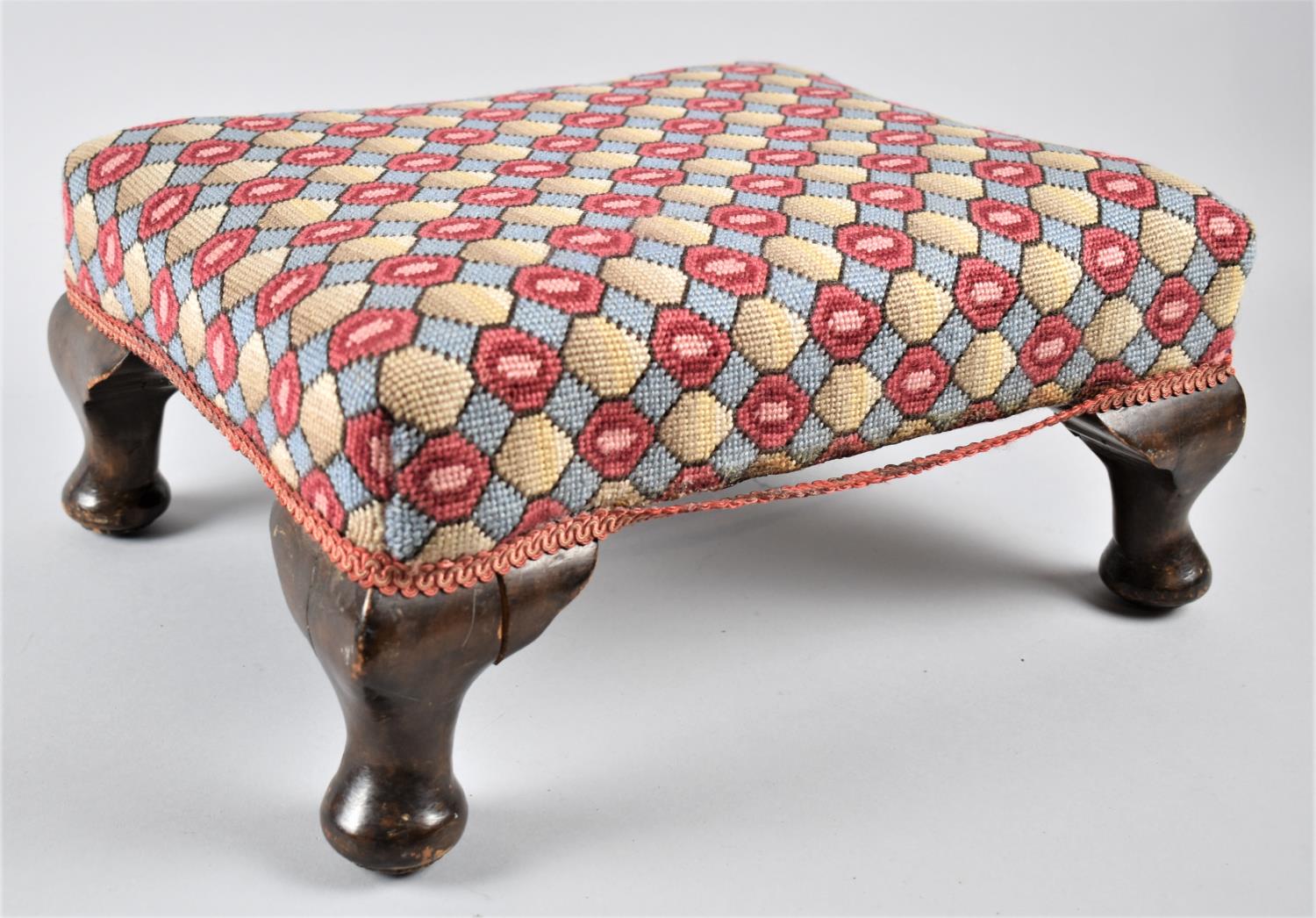 A Modern Rectangular Upholstered Footstool, 36x30cm