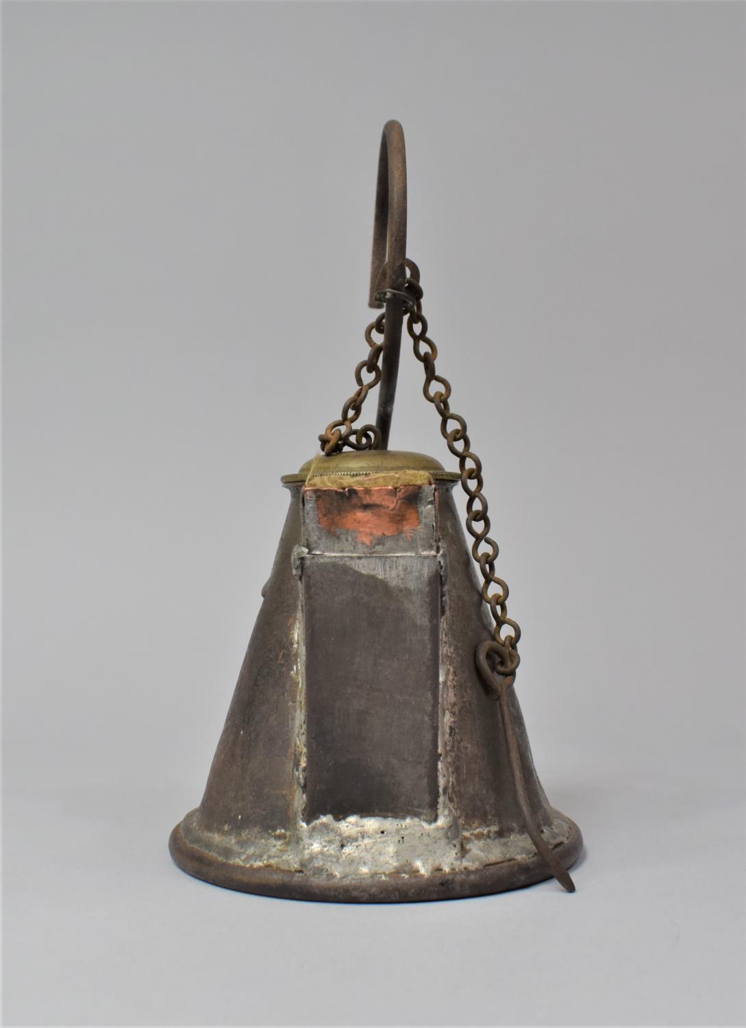 A Late 19th Century Scottish Miner's Coal Face Tallow Lamp of Teapot Form with Screw Off Lid, 21cm - Image 3 of 7
