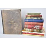 A Collection of Vintage Books to Include Atlas, Stamp Album, Novels etc