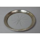 A Sterling Silver Mounted Cut Glass Coaster, 12cm Diameter