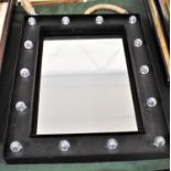 A Modern Illuminated Rectangular Mirror with Rope Hanger, 46x35.5cm