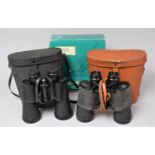 A Pair of Regent 16x50 Prismatic Binoculars Together with a Leather Cased Pair of Regent 10x50