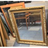 A Gilt Framed Rectangular Wall Mirror, 62x51cm and a Modern Bevel Edged Wooden Framed Mirror