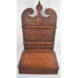 A Georgian Style Welsh Oak Wall Hanging or Freestanding Spoon Rack, with Fretwork Back Having Two